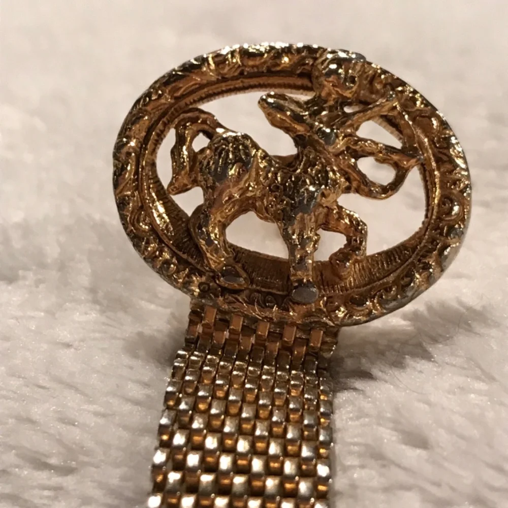 Vintage Sagittarius Men's Gold-toned Zodiac Sign Cufflinks